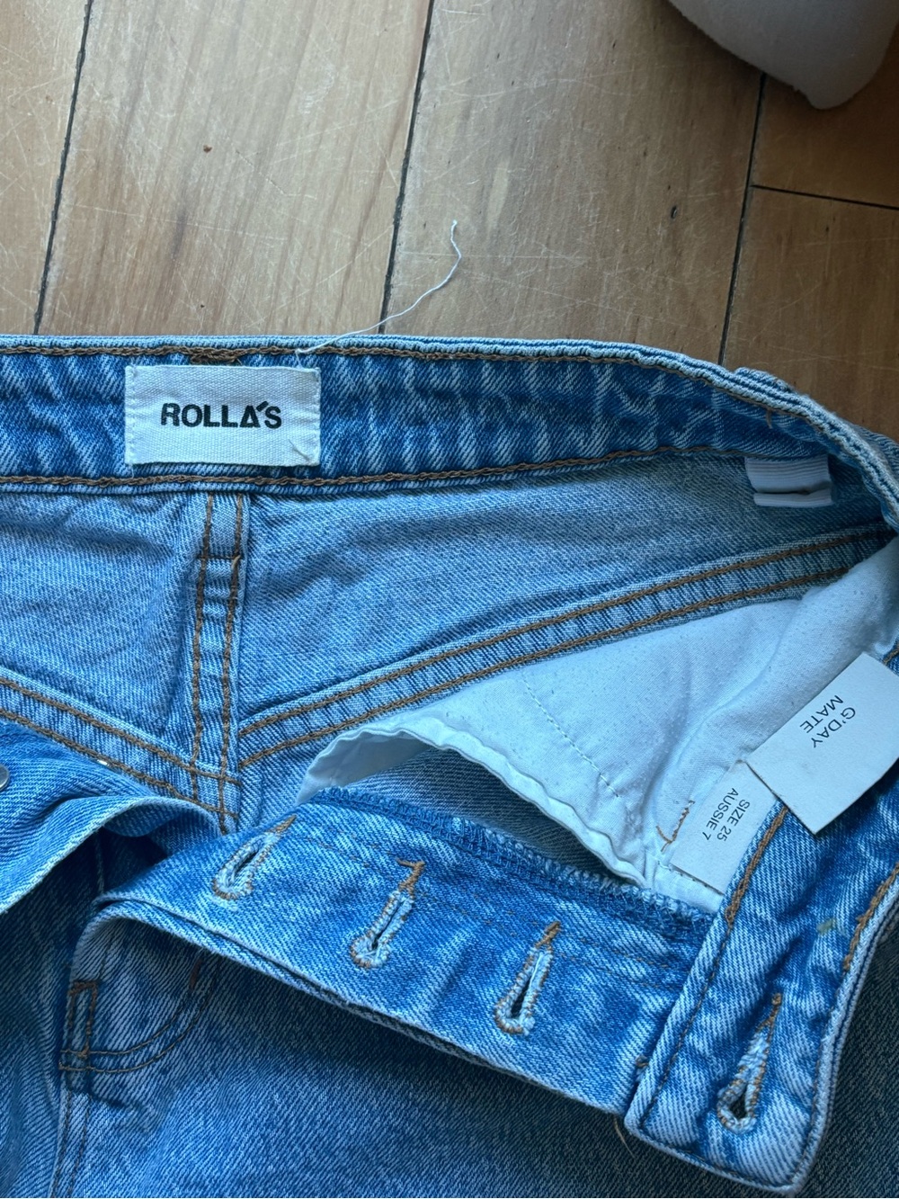 ROLLA'S Light Blue High-Rise Denim shorts